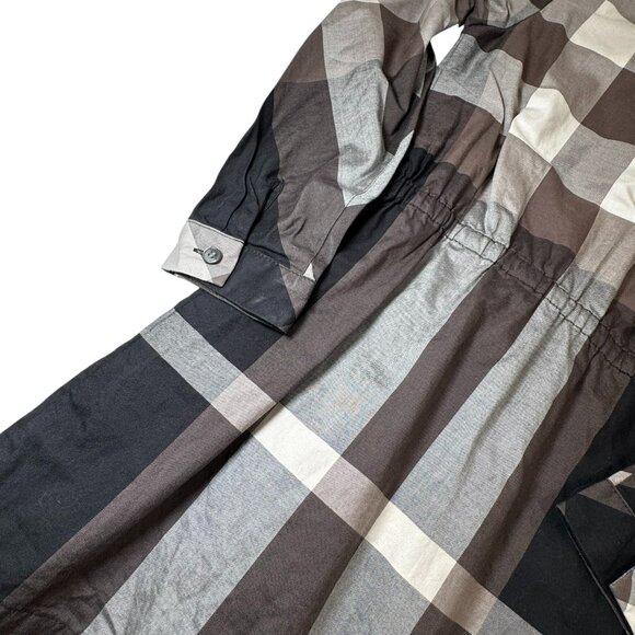 BURBERRY London Girls size 7/8 Grey/Black Check Plaid Shirt Dress - Picture 9 of 14